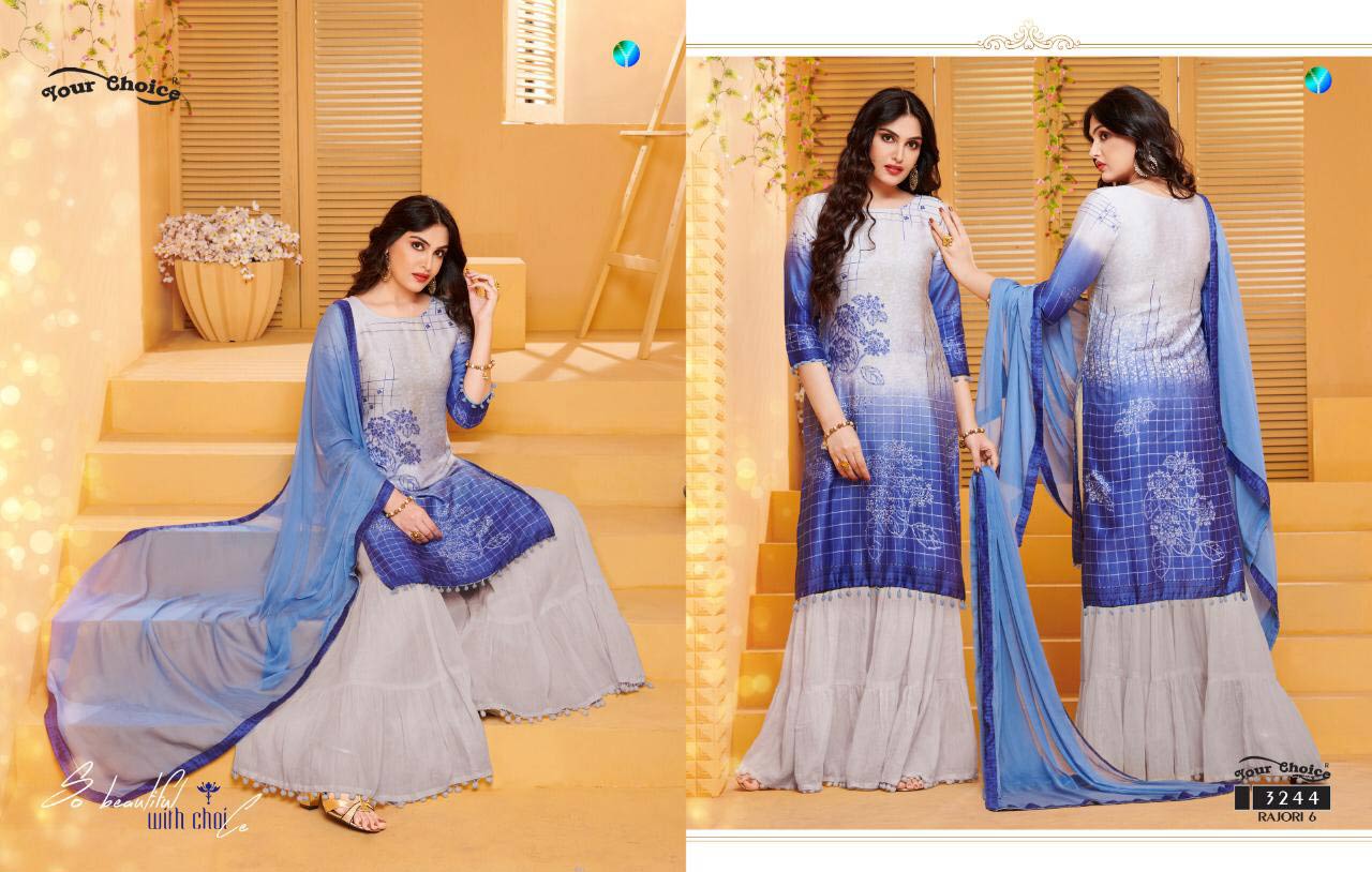 your Choice Rajori Vol 6 Cotton Sharara Pattern Suits Catalog your Choice Rajori Vol 6 Cotton Sharara Pattern Suits Catalog